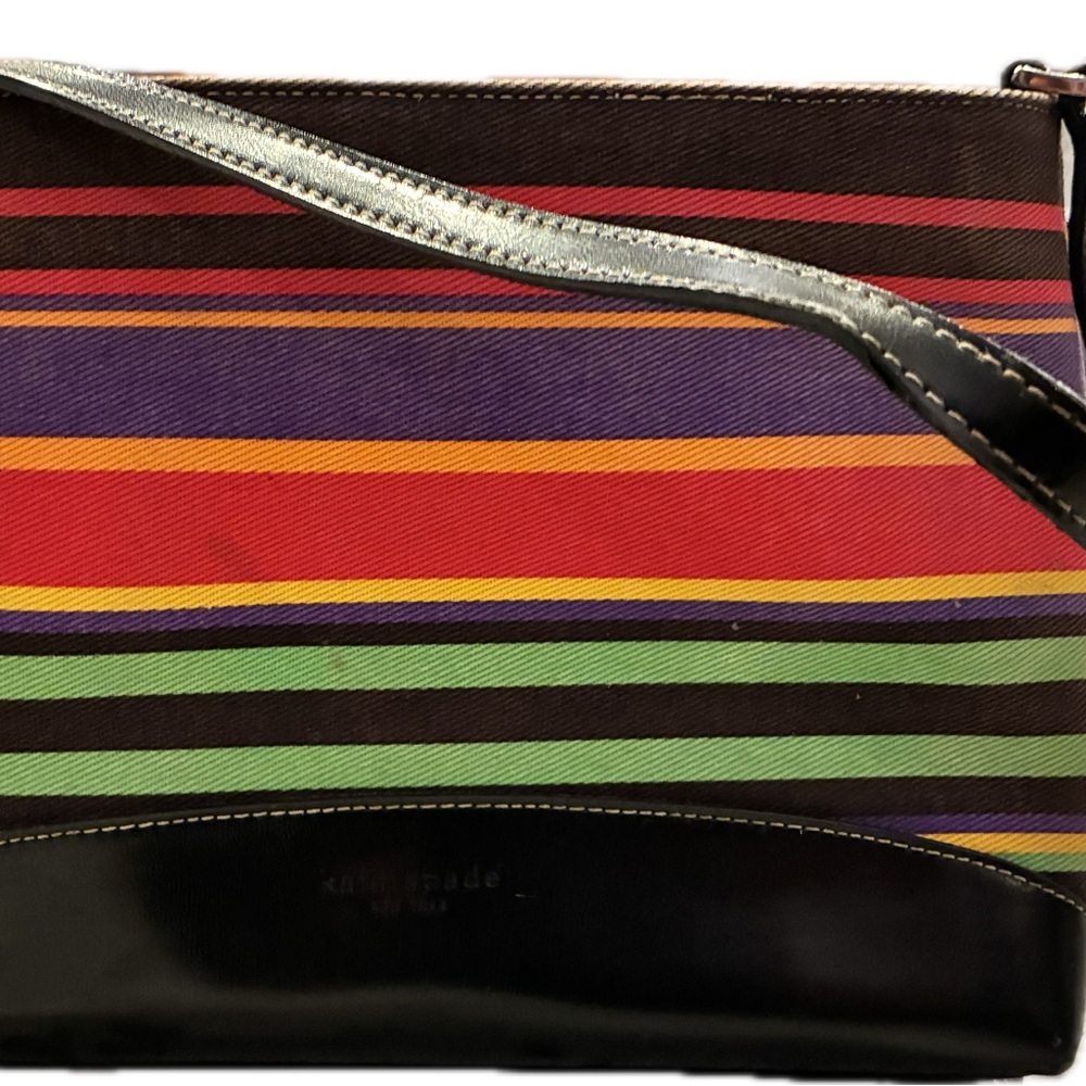 kate spade Multicolor Striped Crossbody Bag - Red, Purple, Green, Yellow, Black